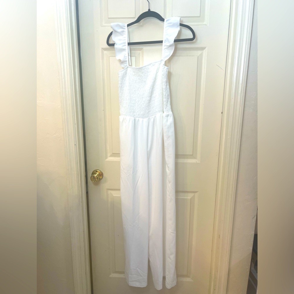 White ruffle sleeve bridal jumper